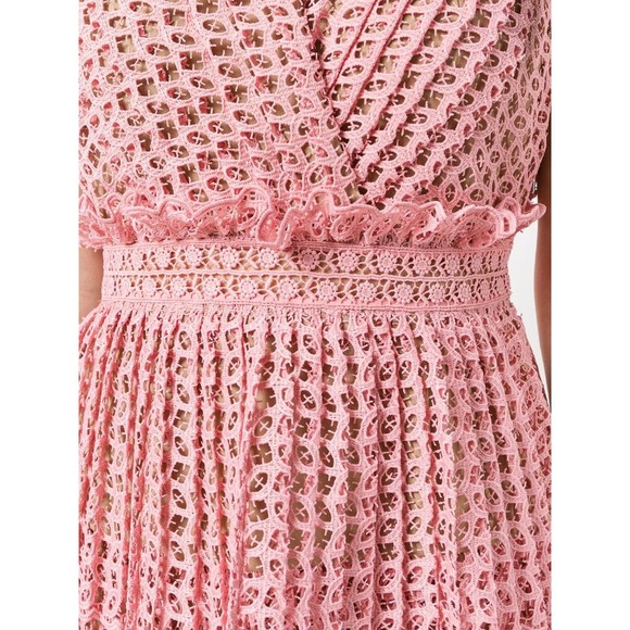 Self-Portrait Organza Cutwork Mini Dress with Ties - Picture 11 of 15